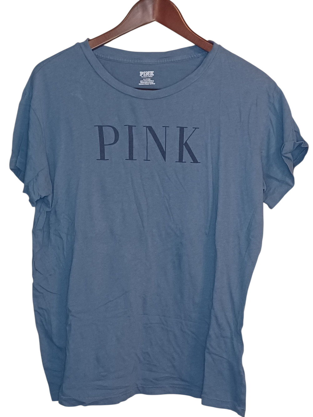 Victoria's Secret Women's PINK Blue T-shirt Size Medium